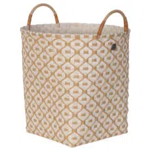 beige storage basket with handles large